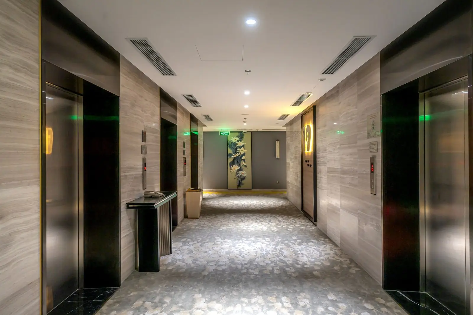 Lift lobby in an office building