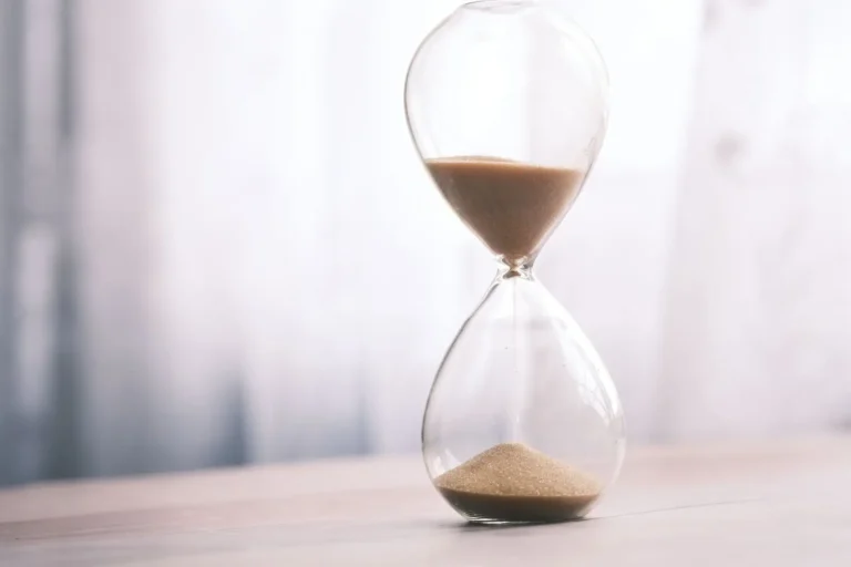 Hourglass on a table
